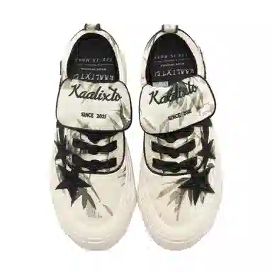 KAALIXTO Bamboo Low Canvas Shoes Black White
