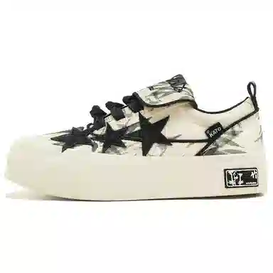 KAALIXTO Bamboo Low Canvas Shoes Black White