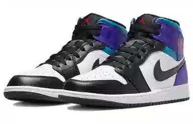 Jordan Air Jordan 1 Mid Black White Purple