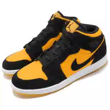 Jordan Air Jordan 1 Mid GS Black Yellow 2019