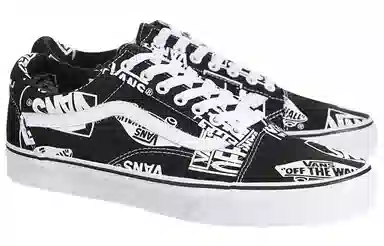 Vans Old Skool Mix Logo Black White