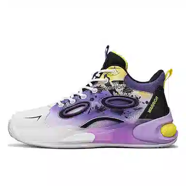 Warrior Classic Mid Basketball Shoes Purple White Black