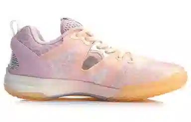 LiNing Lightweight Breathable Badminton Shoes Women Fluorescent Orange Pink