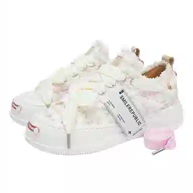 SMILEREPUBLIC PINK WHITE TWEED