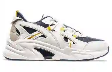 特步 百搭潮流 防滑耐磨透气 低帮 老爹鞋 男款 白兰