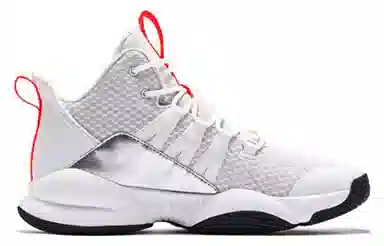 Jordan High-Top Basketball Shoes Silver White Orange