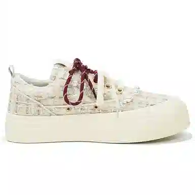 KAALIXTO Pearl Mirage Canvas Sneakers Beige