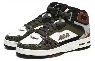 FILA Fusion Teratach Mid Vintage Basketball Shoes Olive White