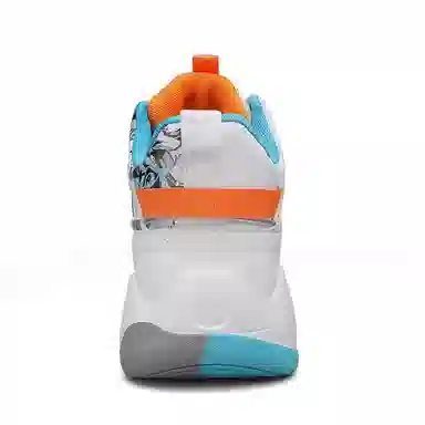 Warrior High-Top Basketball Sneakers White Blue Orange
