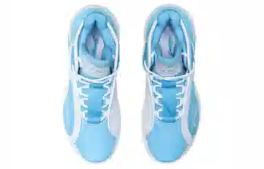 LiNing Retro High-Top Basketball Shoes Blue White