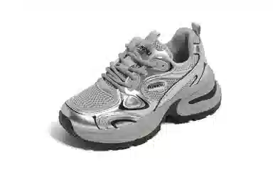 HUANQIU Retro Thick Sole Sneakers Silver