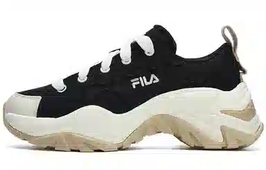 FILA Fishbone Platform Low Canvas Black White