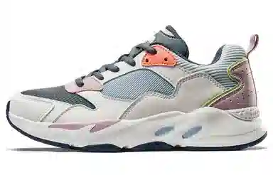 特步 舒适轻便 耐磨透气 低帮 老爹鞋 女款 米兰灰