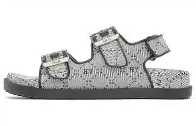 MLB Double Sandal Jacquard Monogram New York Yankees Grey