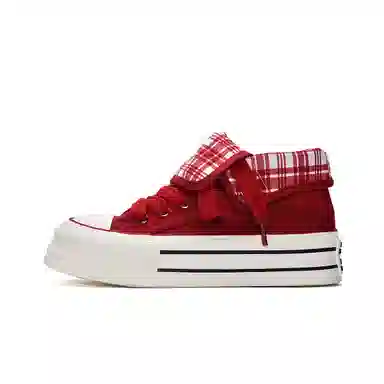 MISTERY Plaid High-Top Canvas Sneakers