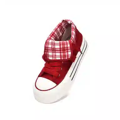 MISTERY Plaid High-Top Canvas Sneakers