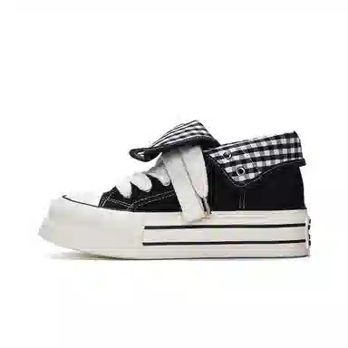 MISTERY Plaid High-Top Canvas Sneakers