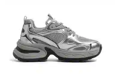 HUANQIU Retro Thick Sole Sneakers Silver