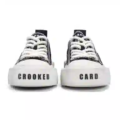 Crooked Card Canvas Shoes Black