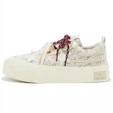 KAALIXTO Pearl Mirage Canvas Sneakers Beige