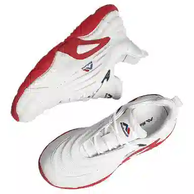 哥仑步 头层牛皮 舒适百搭 防滑透气 低帮 老爹鞋 男款 白红