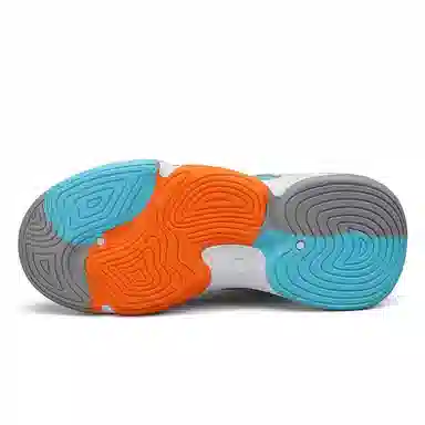 Warrior High-Top Basketball Sneakers White Blue Orange