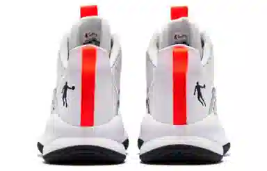 Jordan High-Top Basketball Shoes Silver White Orange