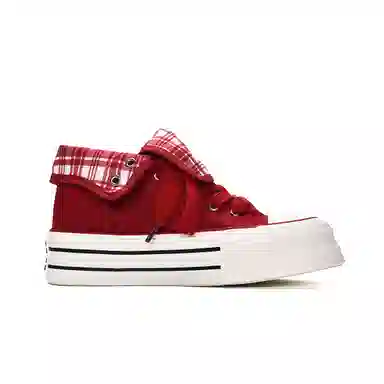 MISTERY Plaid High-Top Canvas Sneakers