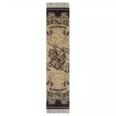 Burberry Equestrian Knight Logo Cashmere Scarf