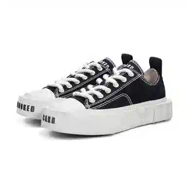 Crooked Card Canvas Shoes Black