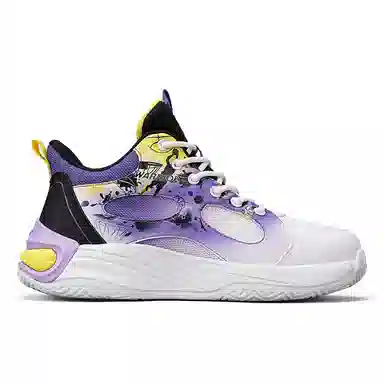 Warrior Classic Mid Basketball Shoes Purple White Black