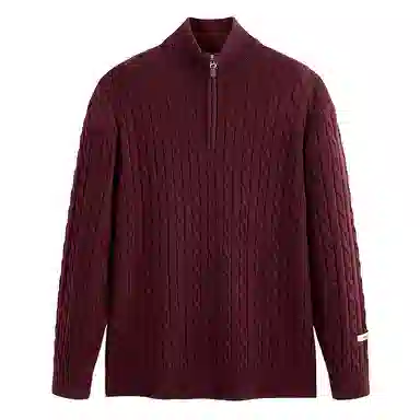 PEACEBIRD Classic Cable Half-Zip Sweater