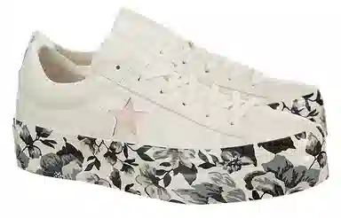 Converse One Star Platform Ox White Black Pink