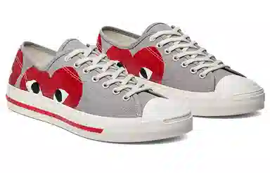 Comme des Garcons PLAY x Converse Jack Purcell Low Grey Red