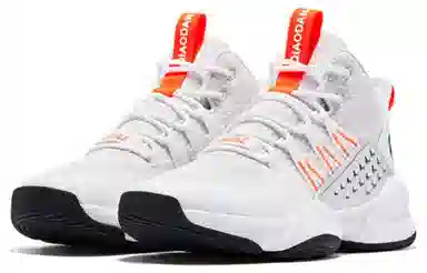 Jordan High-Top Basketball Shoes Silver White Orange