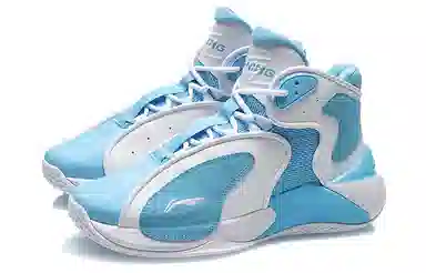 LiNing Retro High-Top Basketball Shoes Blue White
