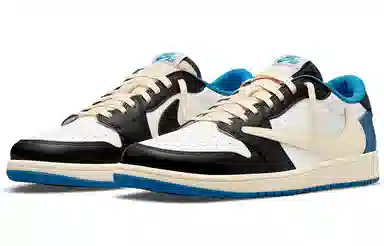 Travis Scott x Fragment Design x Air Jordan 1 Low OG SP White Blue Black