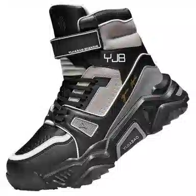 谊嘉宝 超纤皮 保暖耐磨 舒适休闲 短筒 雪地靴 男款 黑灰色