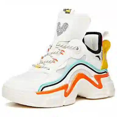 Keith Haring x Anta High-Top Sneakers White Green Orange
