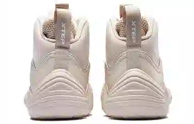 特步 潮流百搭 防滑耐磨 高帮 老爹鞋 男款 米色