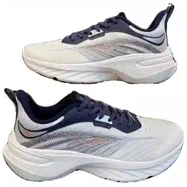 鸿星尔克 缓震轻弹跑步鞋 男款 白蓝