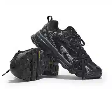 CAMEL Low Top Running Shoes Black Silver