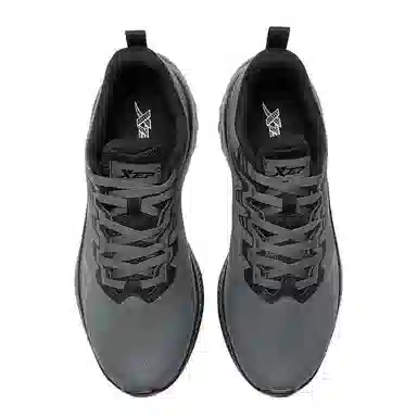 特步 舒适百搭耐磨防水 低帮 休闲跑步鞋 男款 灰黑色