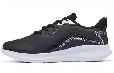 特步 低帮舒适跑步鞋 黑白