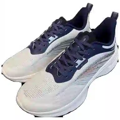 鸿星尔克 缓震轻弹跑步鞋 男款 白蓝