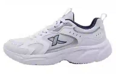 特步 耐磨透气 低帮 跑步鞋 男款 白色