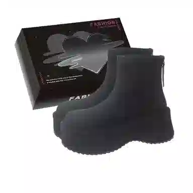 鼎固 韩版松糕坡跟绒面瘦瘦靴女复古小个子增高短靴厚底弹力靴 户外靴 女