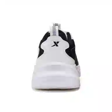 特步 轻便舒适回弹减震防滑耐磨 低帮 休闲跑步鞋 男款 帆白黑