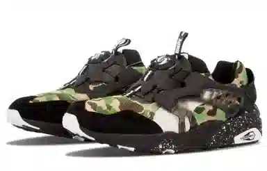 A BATHING APE x PUMA Disc Blaze Camo Green