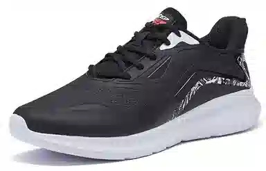 特步 低帮舒适跑步鞋 黑白